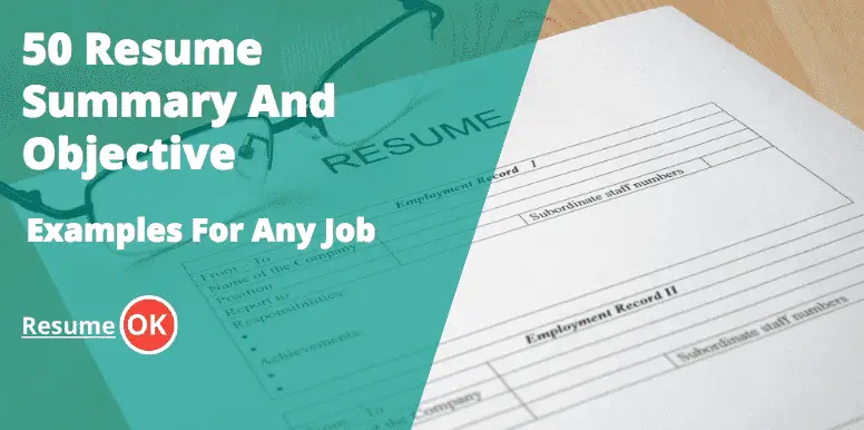 Resume Objectives And Summary Examples 50 Ideas