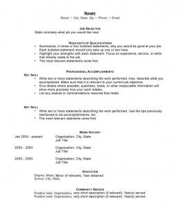 functional resume format