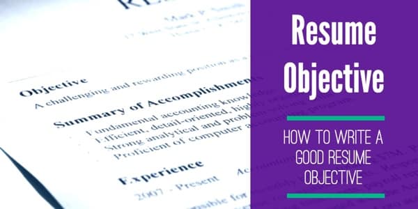 good resume objective